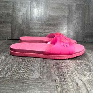 Dr. Scholls Womens Slide Sandals Size 10 Pink Jelly Buckle Slip On NEW